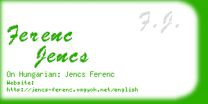 ferenc jencs business card